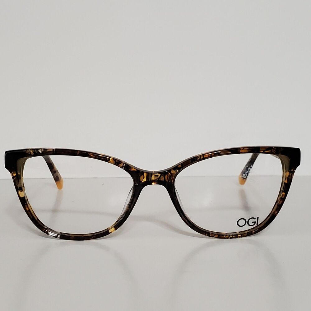 Womens OGI Amber Opal Designer Cat Eyeglasses Frames 52-17-140 Made In Italy